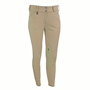 Pikeur Multi Stretch Knee Patch Breeches Riding Pant Safari Tan EU 40 US 30 Long